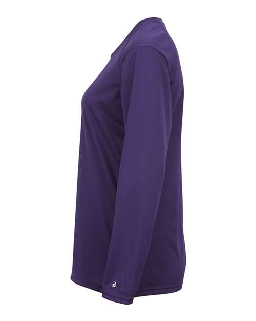 Badger 4164 Women's B-Core Long Sleeve T-Shirt - Purple - side