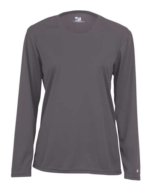 Badger 4164 Women's B-Core Long Sleeve T-Shirt - Graphite - front