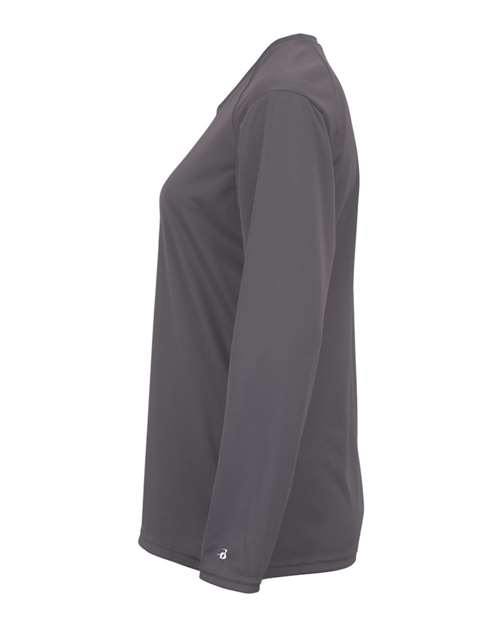 Badger 4164 Women's B-Core Long Sleeve T-Shirt - Graphite - side