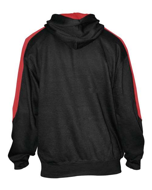 Badger 1265 Unisex Saber Hooded Sweatshirt - Black/ Red - back