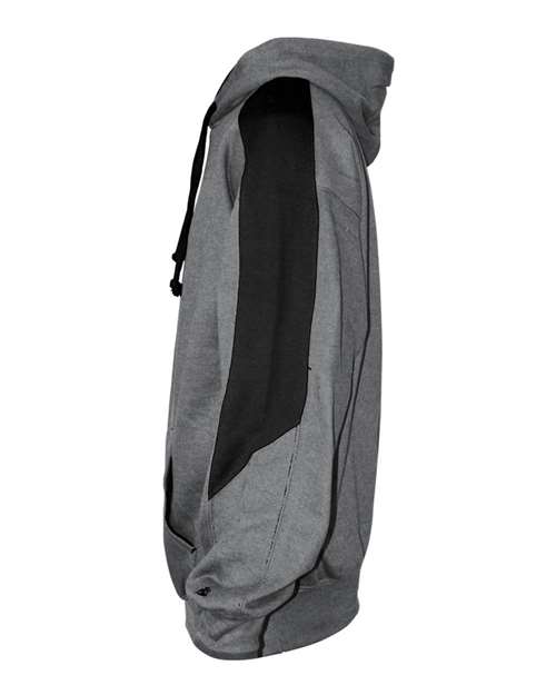 Badger 1265 Unisex Saber Hooded Sweatshirt - Oxford/ Black - side
