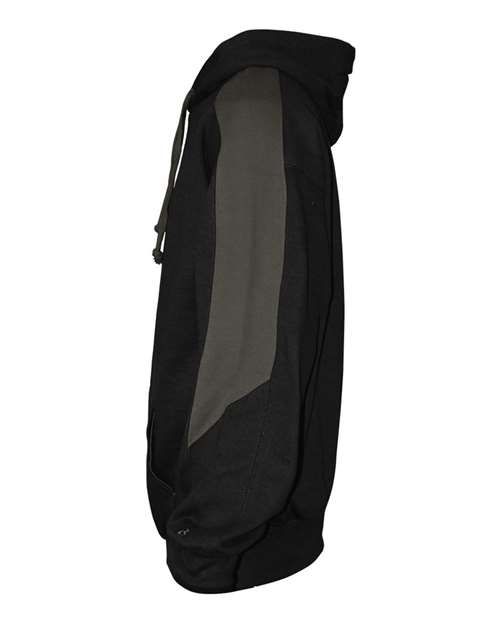 Badger 1265 Unisex Saber Hooded Sweatshirt - Black/ Charcoal - side