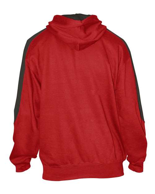 Badger 1265 Unisex Saber Hooded Sweatshirt - Red/ Charcoal - back