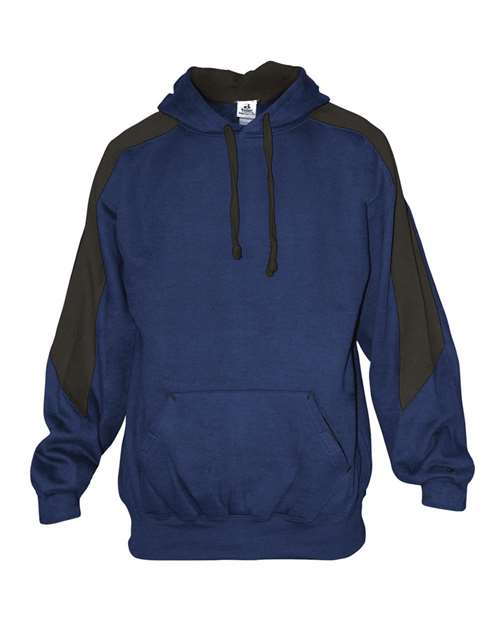 Badger 1265 Unisex Saber Hooded Sweatshirt - Royal/ Charcoal - front