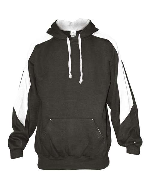Badger 1265 Unisex Saber Hooded Sweatshirt - Charcoal/ White - front