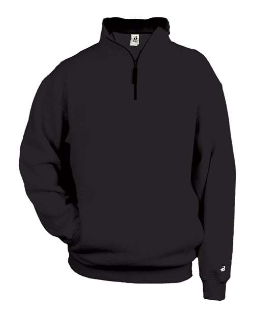 Badger 1286 Men's Quarter-Zip Sweatshirt - Black - front
