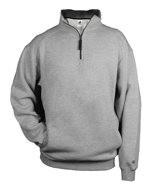 Badger 1286 Men's Quarter-Zip Sweatshirt - Oxford - front