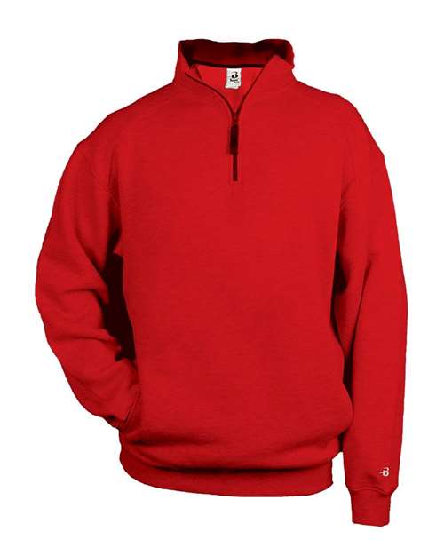 Badger 1286 Men's Quarter-Zip Sweatshirt - Red - front