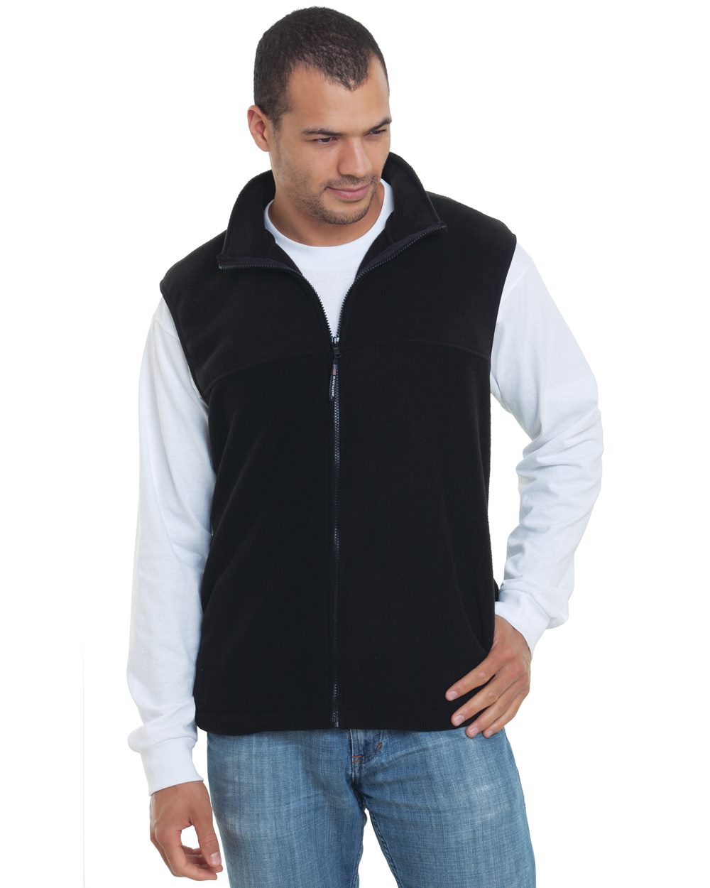 Bayside 1120 Unisex USA-Made Full-Zip Fleece Vest - style
