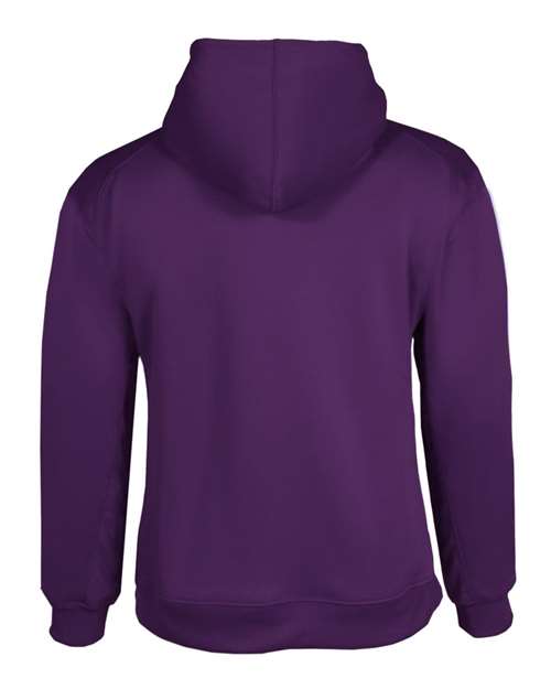 Badger 1454 Men's Performance Fleece Hooded Sweatshirt - Purple - back