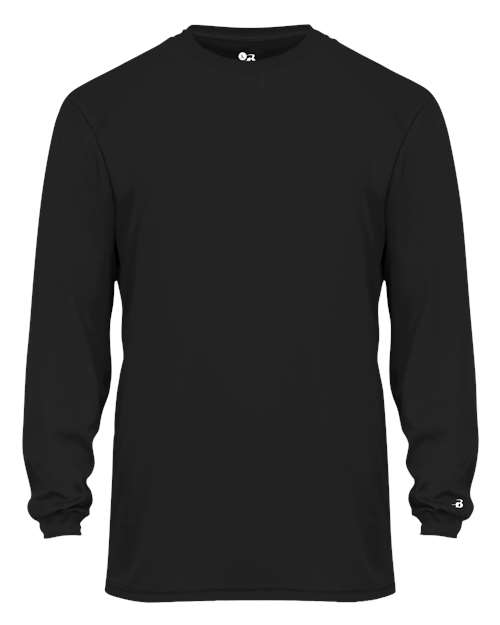 Badger 2104 Youth B-Core Long Sleeve T-Shirt - Black - front