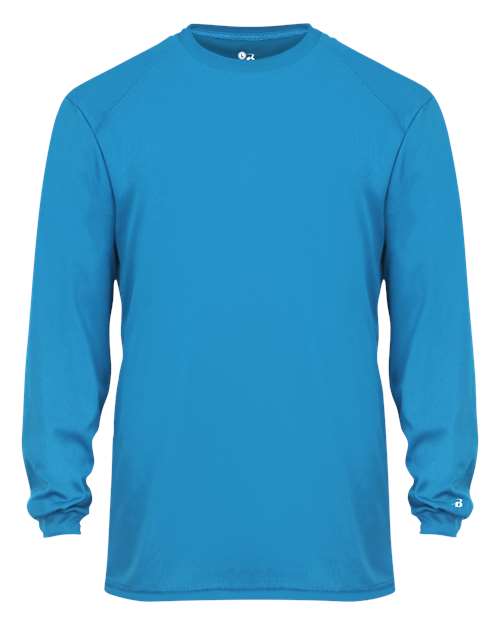 Badger 2104 Youth B-Core Long Sleeve T-Shirt - Electric Blue - front