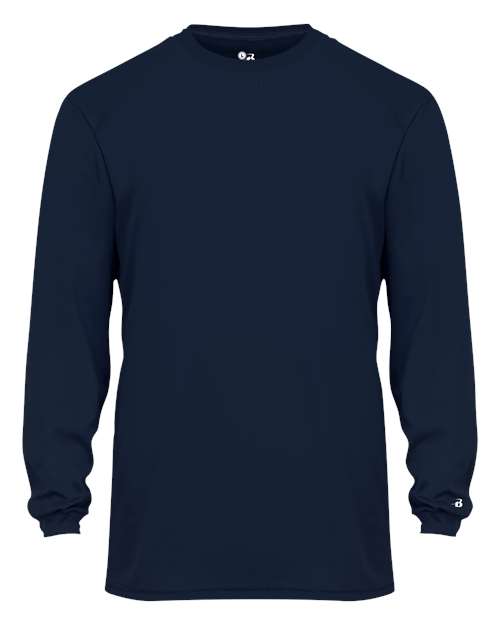 Badger 2104 Youth B-Core Long Sleeve T-Shirt - Navy - front