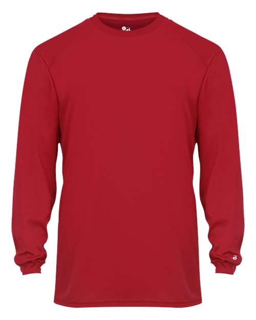 Badger 2104 Youth B-Core Long Sleeve T-Shirt - Red - front