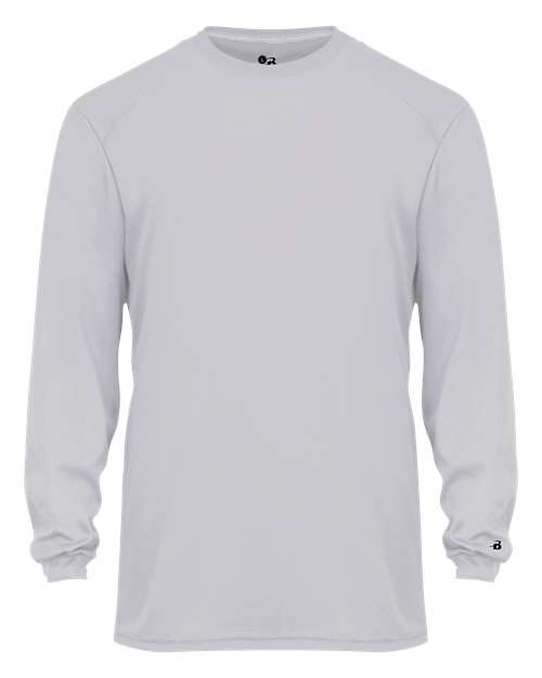 Badger 2104 Youth B-Core Long Sleeve T-Shirt - Silver - front