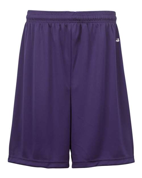 Badger 2107 Youth B-Dry 6" Shorts - Purple - front