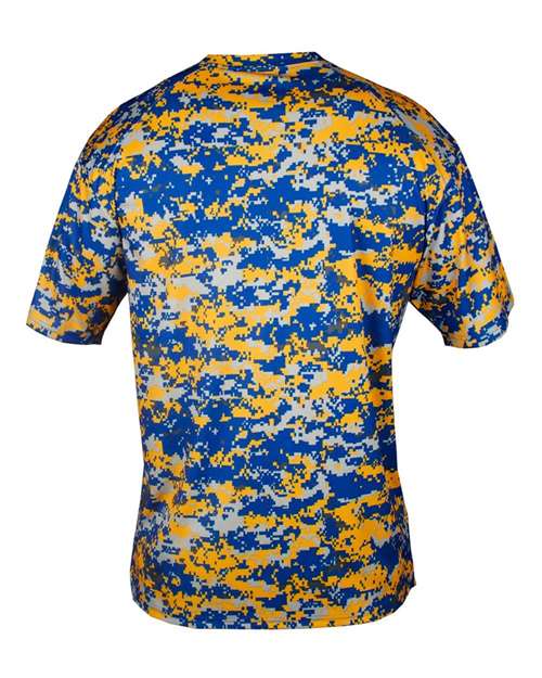Badger 4180 Men's Digital Camo T-Shirt - Royal/ Gold Digital - back