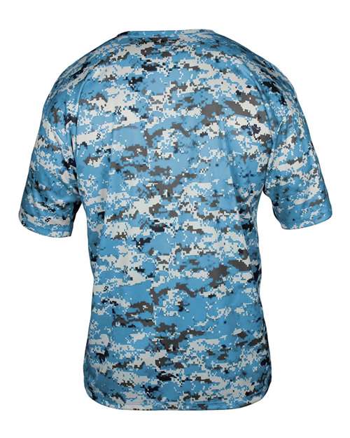 Badger 4180 Men's Digital Camo T-Shirt - Columbia Blue Digital - back