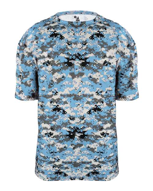Badger 4180 Men's Digital Camo T-Shirt - Columbia Blue Digital - front