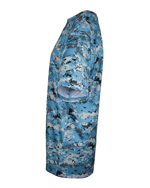 Badger 4180 Men's Digital Camo T-Shirt - Columbia Blue Digital - side