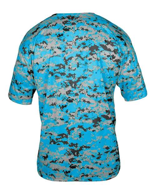Badger 4180 Men's Digital Camo T-Shirt - Electric Blue Digital - back