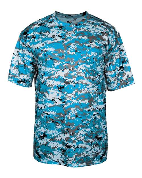 Badger 4180 Men's Digital Camo T-Shirt - Electric Blue Digital - front