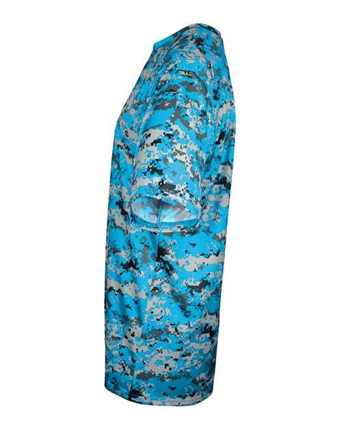 Badger 4180 Men's Digital Camo T-Shirt - Electric Blue Digital - side