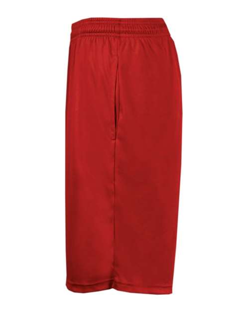 Badger 2119 Youth B-Core Pocketed Shorts - Red - side