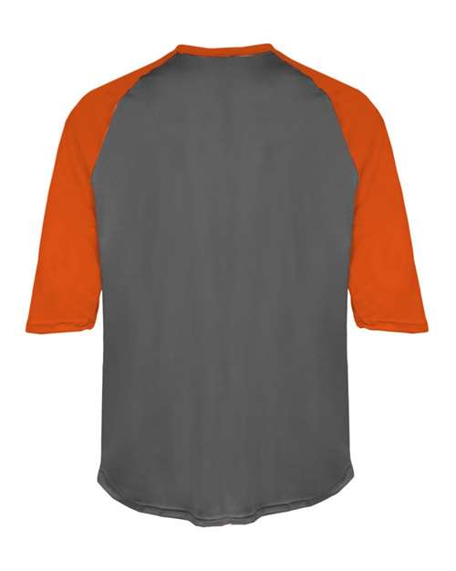 Badger 2133 Youth B-Core Three-Quarter Sleeve Baseball T-Shirt - Graphite/ Burnt Orange - back