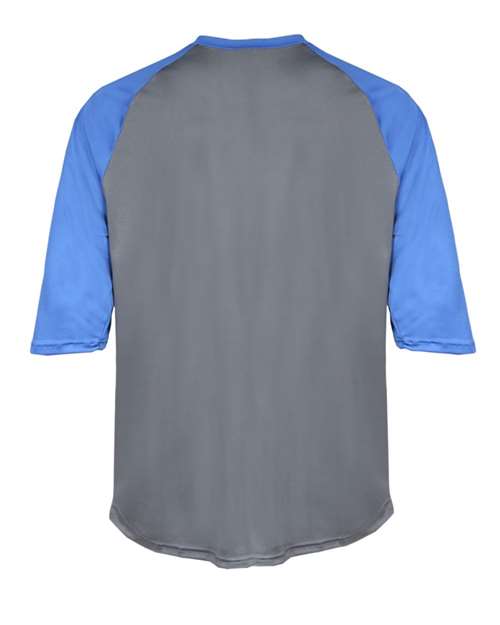 Badger 2133 Youth B-Core Three-Quarter Sleeve Baseball T-Shirt - Graphite/ Royal - back