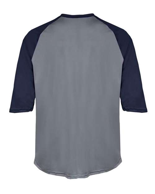 Badger 2133 Youth B-Core Three-Quarter Sleeve Baseball T-Shirt - Graphite/ Navy - back