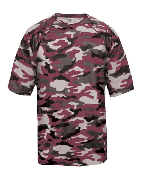 Badger 4181 Men's Camo T-Shirt - Maroon - front