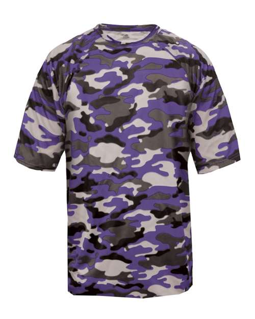 Badger 4181 Men's Camo T-Shirt - Purple - front
