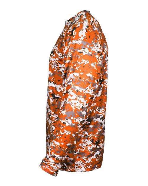 Badger 4184 Men's Digital Camo Long Sleeve T-Shirt - Burnt Orange Digital - side
