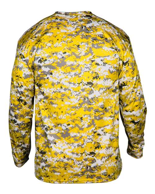 Badger 4184 Men's Digital Camo Long Sleeve T-Shirt - Gold Digital - back
