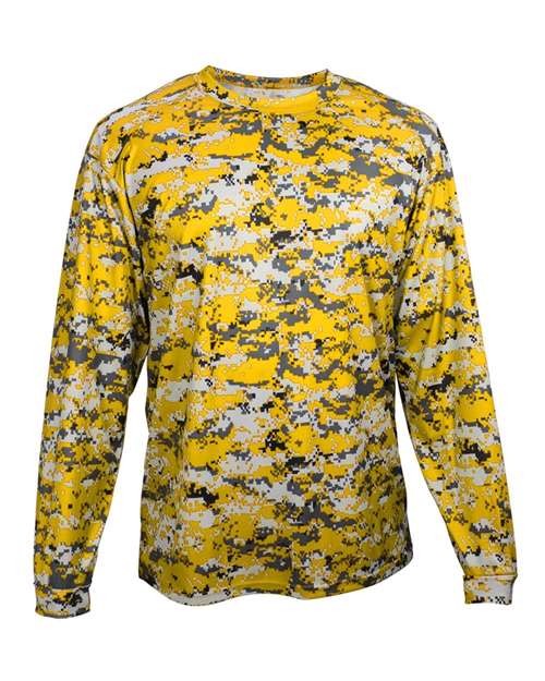 Badger 4184 Men's Digital Camo Long Sleeve T-Shirt - Gold Digital - front