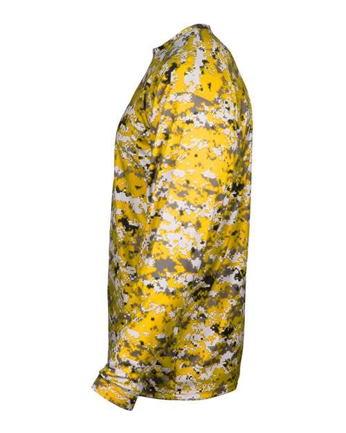 Badger 4184 Men's Digital Camo Long Sleeve T-Shirt - Gold Digital - side