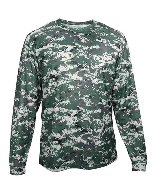 Badger 4184 Men's Digital Camo Long Sleeve T-Shirt - Forest Digital - front