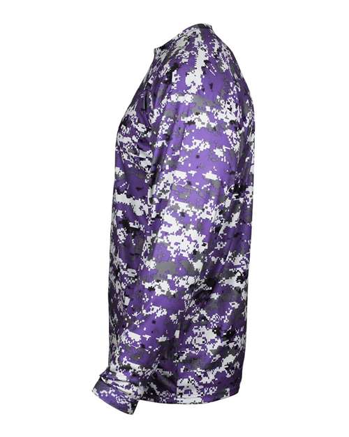 Badger 4184 Men's Digital Camo Long Sleeve T-Shirt - Purple Digital - side