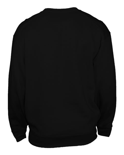 Badger 1252 Unisex Pocket Crewneck Sweatshirt - Black - back