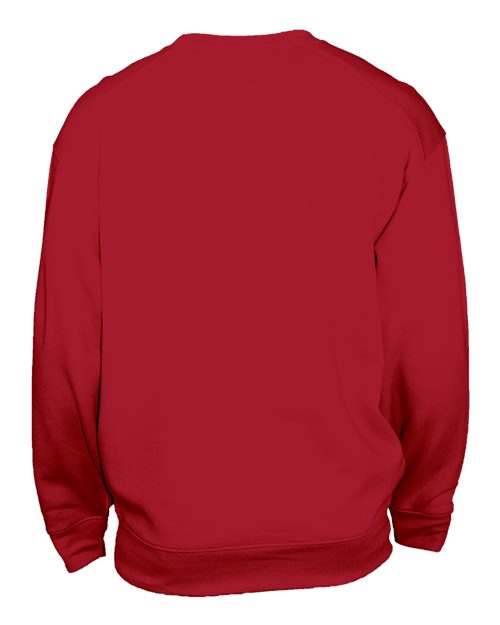 Badger 1252 Unisex Pocket Crewneck Sweatshirt - Red - back