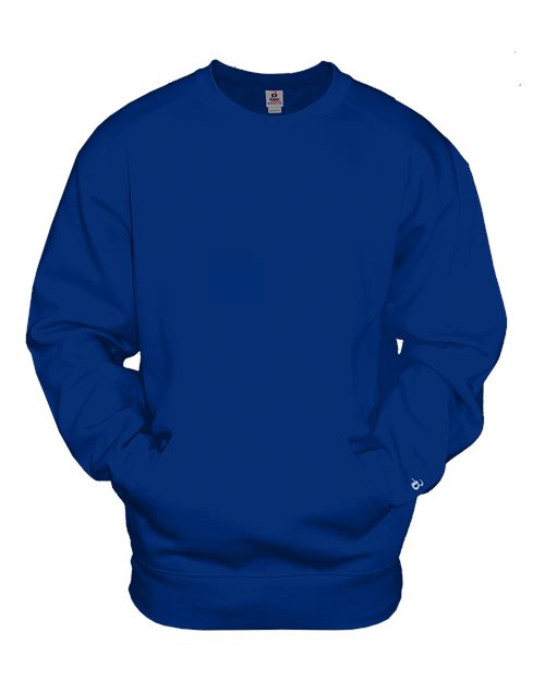 Badger 1252 Unisex Pocket Crewneck Sweatshirt - Royal - front