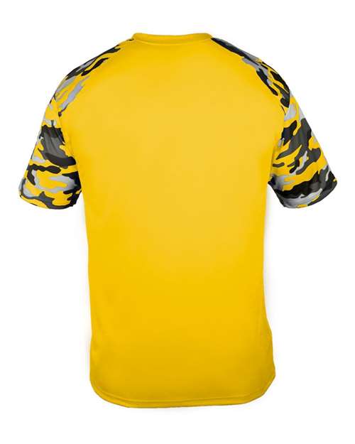 Badger 2141 Youth Camo Sport T-Shirt - Gold/ Gold Camo - back