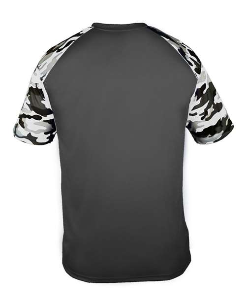 Badger 2141 Youth Camo Sport T-Shirt - Graphite/ White Camo - back