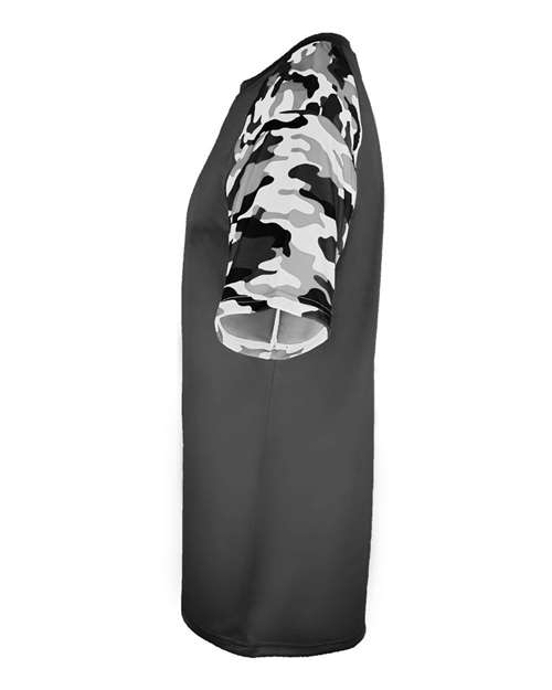 Badger 2141 Youth Camo Sport T-Shirt - Graphite/ White Camo - side