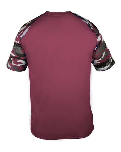 Badger 2141 Youth Camo Sport T-Shirt - Maroon/ Maroon Camo - back
