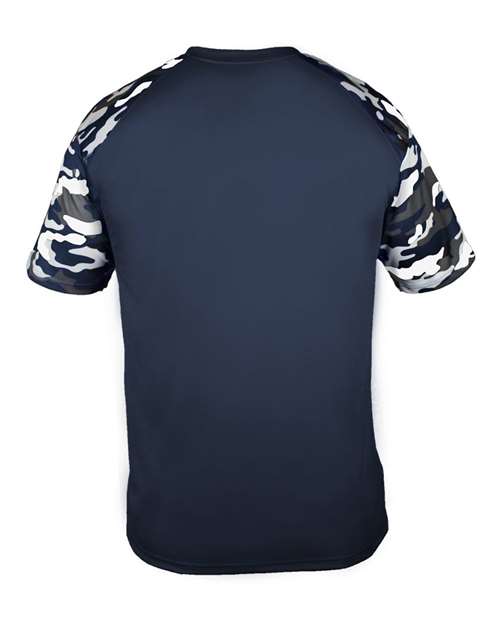 Badger 2141 Youth Camo Sport T-Shirt - Navy/ Navy Camo - back