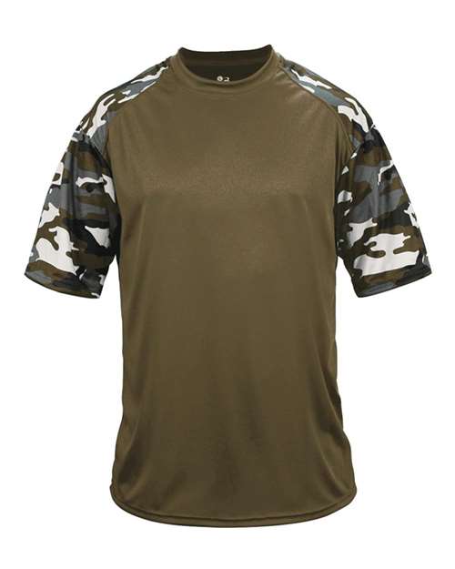 Badger 2141 Youth Camo Sport T-Shirt - OD Green/ OD Green Camo - front