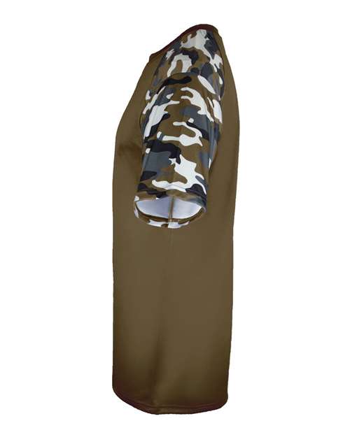 Badger 2141 Youth Camo Sport T-Shirt - OD Green/ OD Green Camo - side