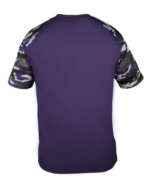 Badger 2141 Youth Camo Sport T-Shirt - Purple/ Purple Camo - back